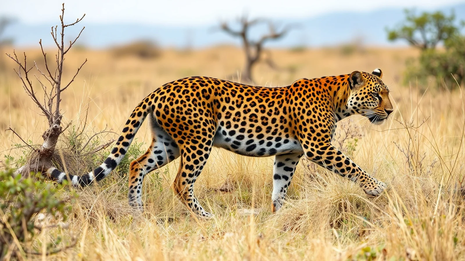 leopardo em arvore africana