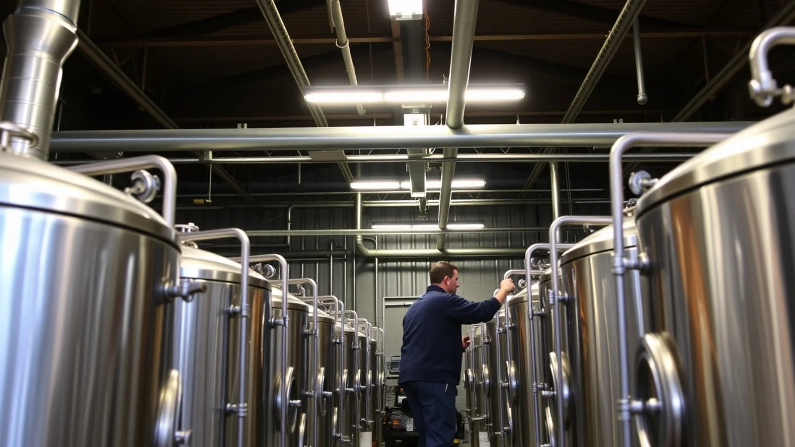 processo producao cerveja tanques